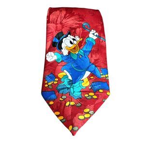 Vintage Disney Mickey Unlimited Scrooge McDuck Tie, Made in Italy,‎ 90's Novelty